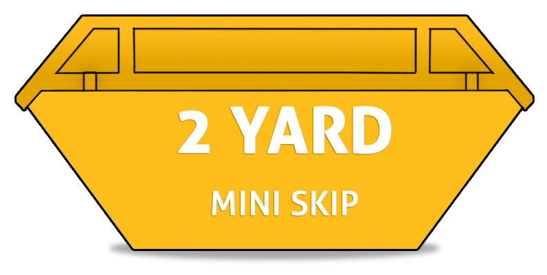 2-yard mini skip on a driveway